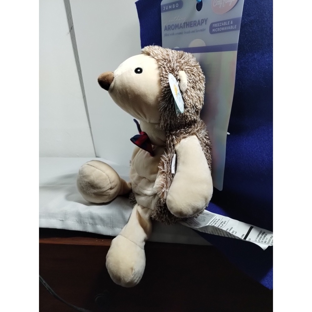 Cozy Hugs Jumbo Aromatherapy Plush Hedgehog Microwavable Freezable Lavender NEW - Picture 3 of 14